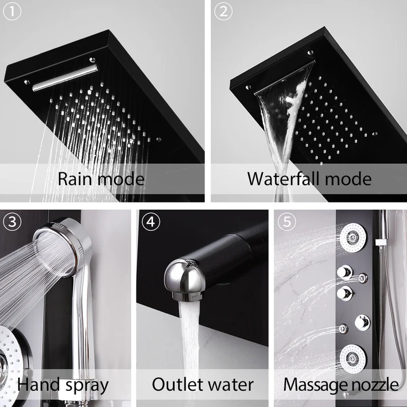 RainWall Doucheset - RVS Wanddouchepaneel Thermostatische Regendouche | Ymonde