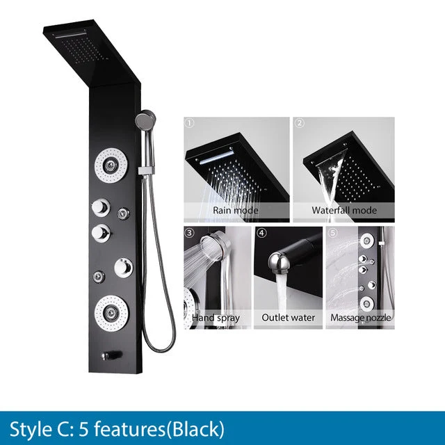 RainWall Doucheset - RVS Wanddouchepaneel Thermostatische Regendouche | Ymonde