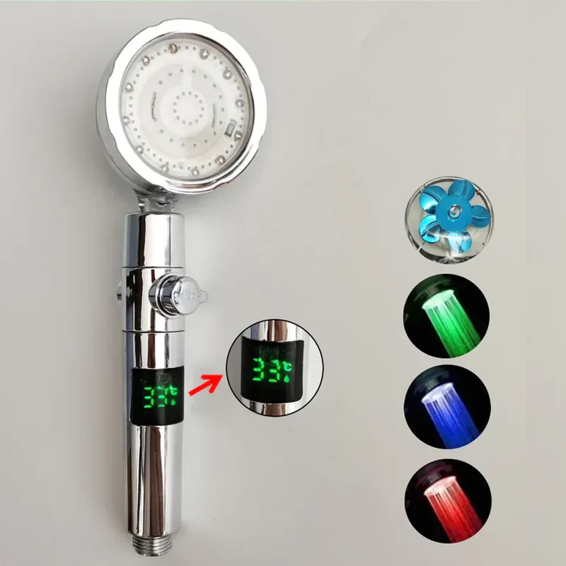 SaraGlow Douchekop – LED Temperatuur & Turbo Regendouche | Ymonde