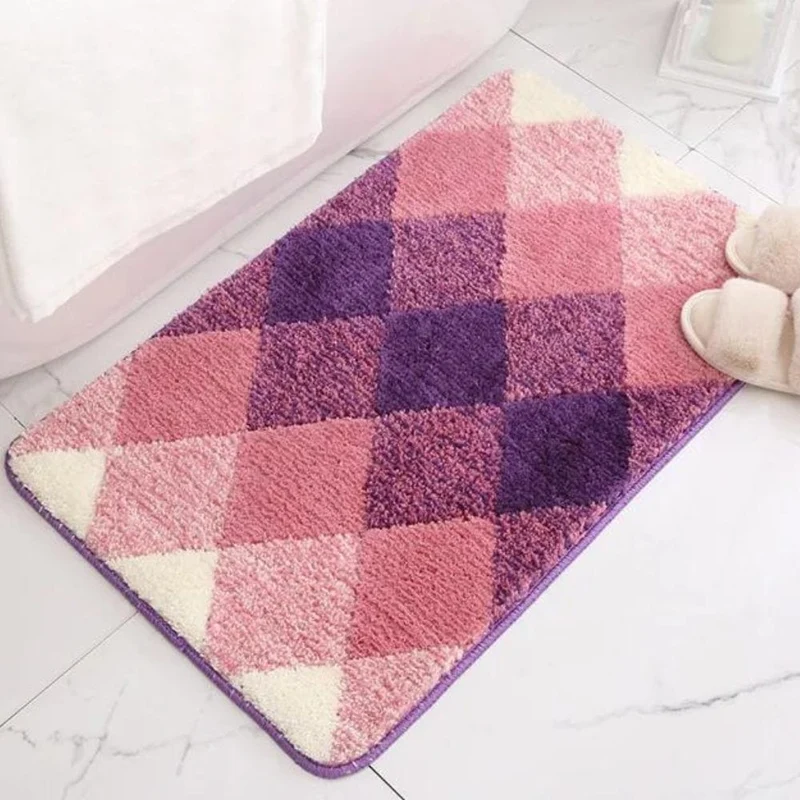 CheckWave Badmat – Geruit Design & Antislip Comfort | Ymonde