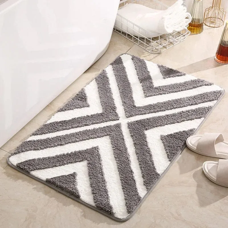 StripeLuxe Badmat – Gestreept Design & Antislip Comfort | Ymonde