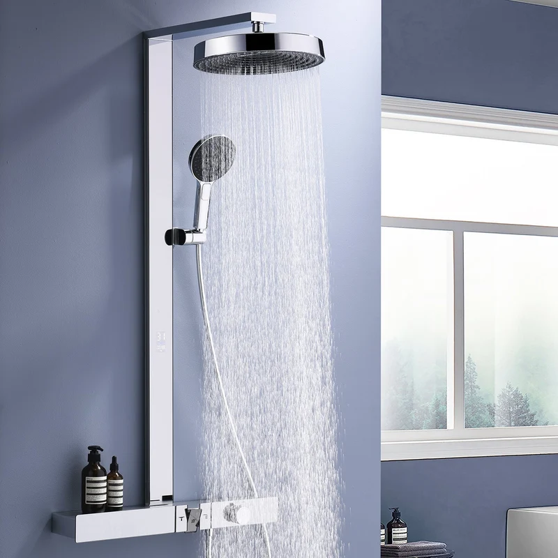 ChromeFlow Opbouw Regendouche - Thermostatische Doucheset Chroom | Ymonde