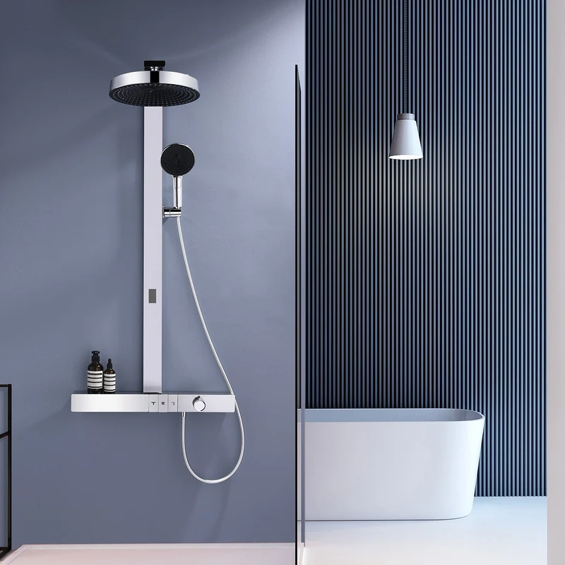 ChromeFlow Opbouw Regendouche - Thermostatische Doucheset Chroom | Ymonde