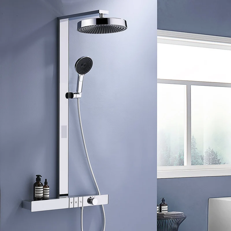 ChromeFlow Opbouw Regendouche - Thermostatische Doucheset Chroom | Ymonde