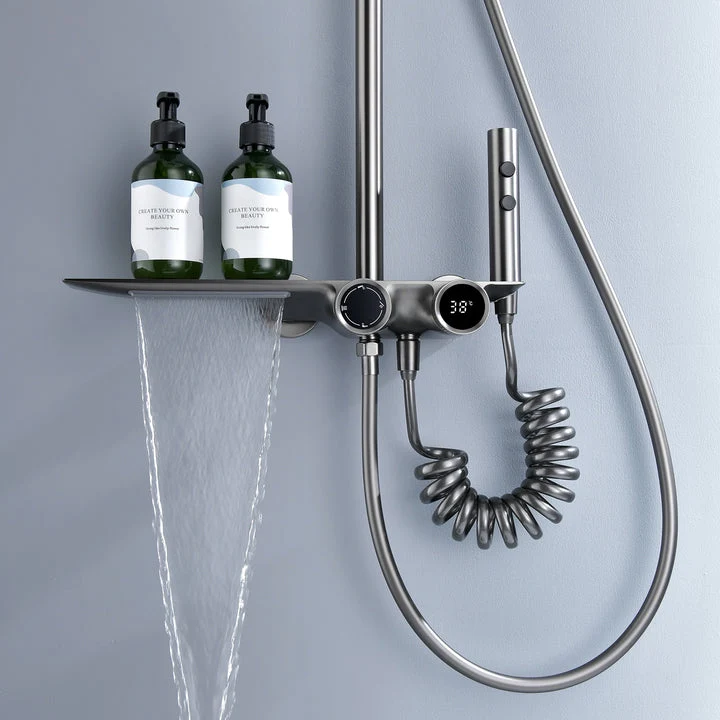 AquaLuxe 3-in-1 Doucheset - Inbouw Regendouche Metaalgrijs | Ymonde