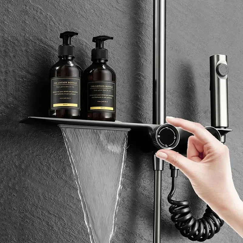 AquaLuxe 3-in-1 Doucheset - Inbouw Regendouche Metaalgrijs | Ymonde