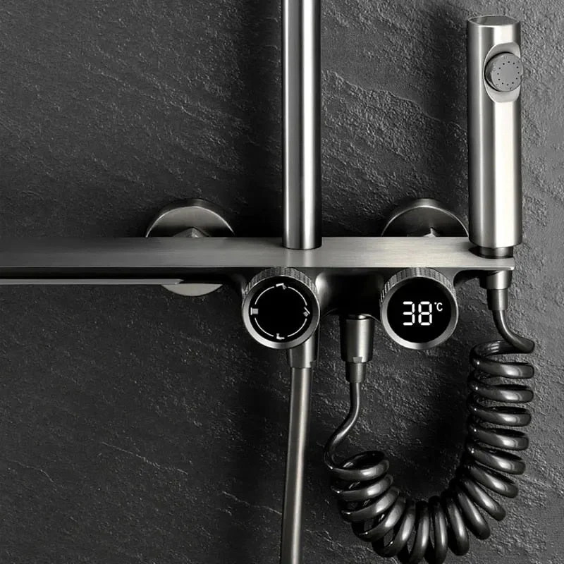 AquaLuxe 3-in-1 Doucheset - Inbouw Regendouche Metaalgrijs | Ymonde