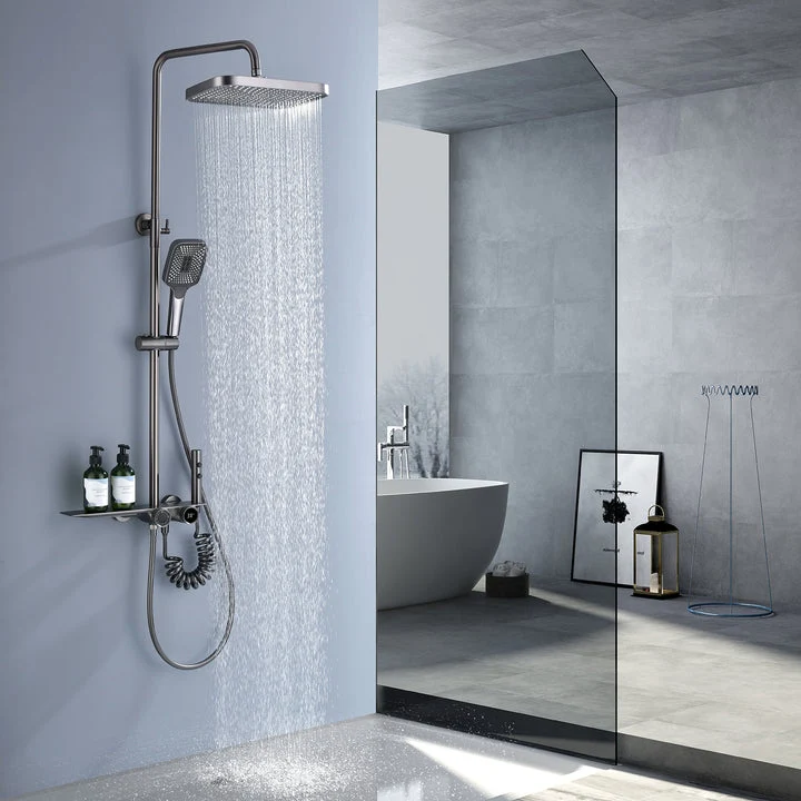 AquaLuxe 3-in-1 Doucheset - Inbouw Regendouche Metaalgrijs | Ymonde