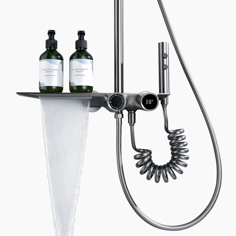 AquaLuxe 3-in-1 Doucheset - Inbouw Regendouche Metaalgrijs | Ymonde