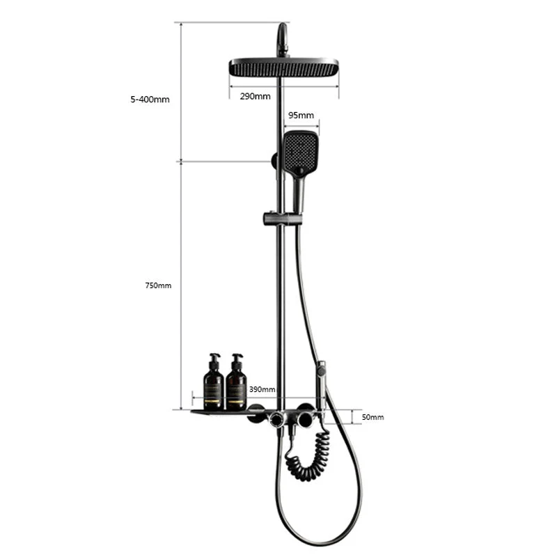 AquaLuxe 3-in-1 Doucheset - Inbouw Regendouche Metaalgrijs | Ymonde