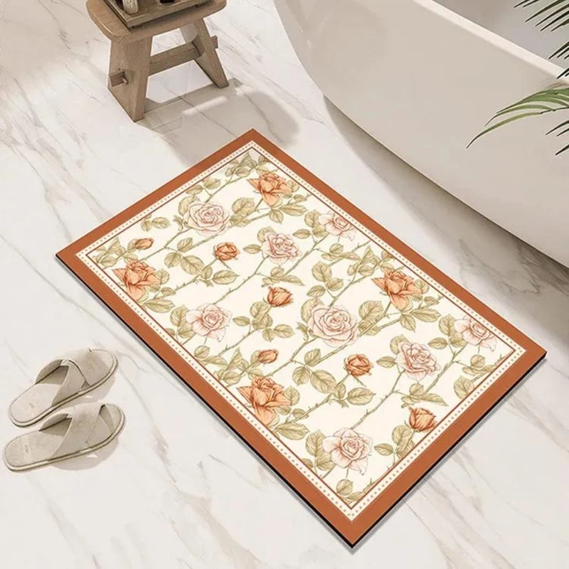 FloraDry Diatomiet Bloemen Badmat – Ultra Absorberend & Sneldrogend | Ymonde