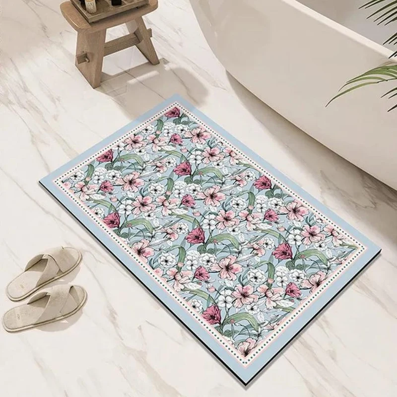 FloraDry Diatomiet Bloemen Badmat – Ultra Absorberend & Sneldrogend | Ymonde