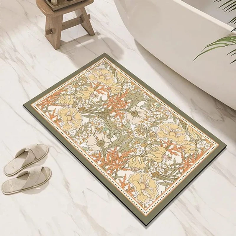FloraDry Diatomiet Bloemen Badmat – Ultra Absorberend & Sneldrogend | Ymonde