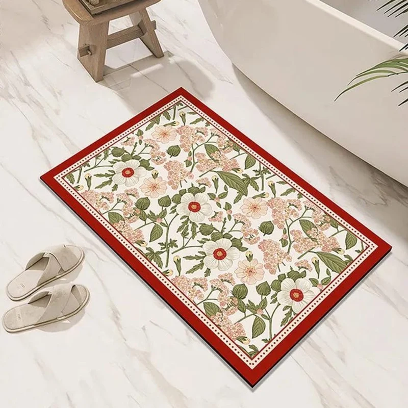 FloraDry Diatomiet Bloemen Badmat – Ultra Absorberend & Sneldrogend | Ymonde