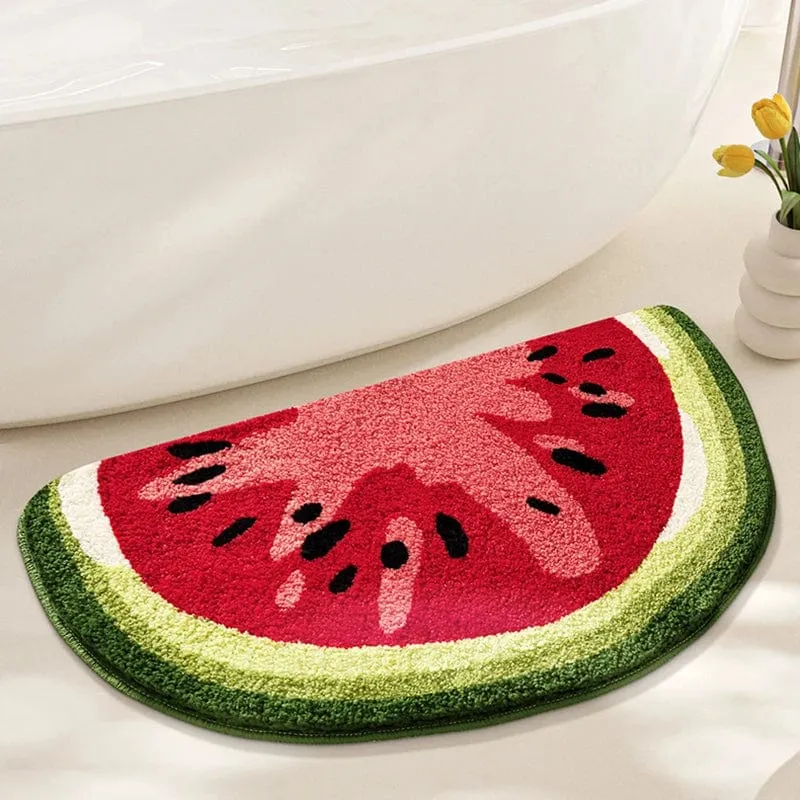 Speelse Fruit Badmat Halve Maan Vorm – Zacht & Antislip | Ymonde