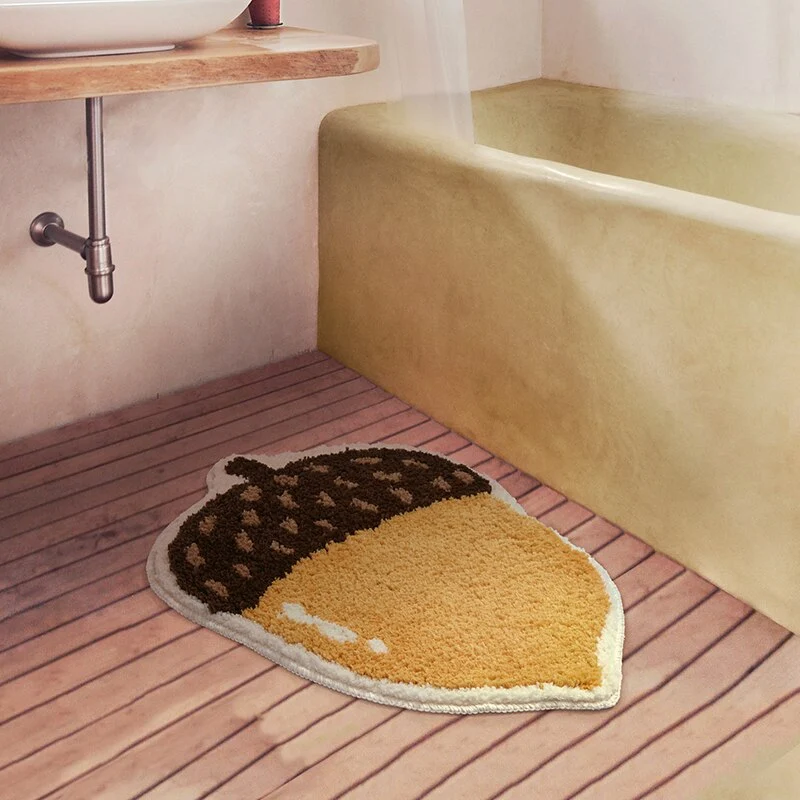 ChestnutSoft Badmat - Kastanje Vorm Antislip Zacht | Ymonde