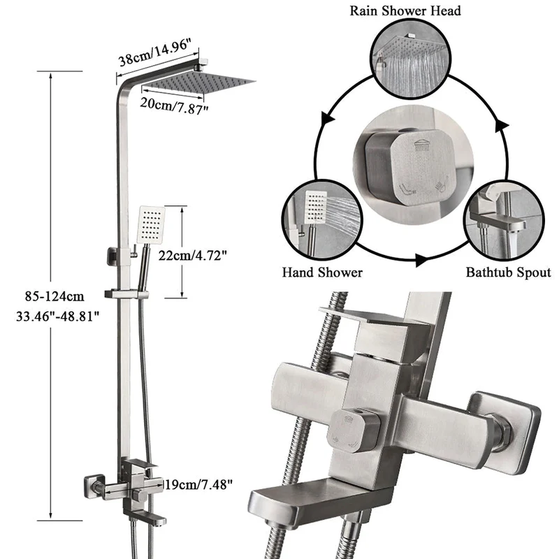 NordicRain Doucheset - Regendouche Handdouche Modern | Ymonde