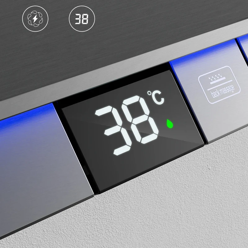 AquaSense Doucheset - Grijze Smart Regendouche Digitaal Display | Ymonde