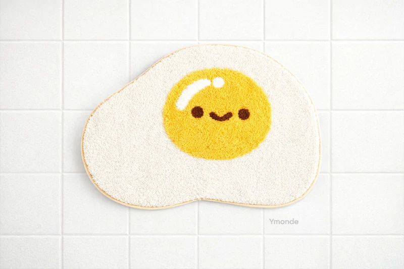 Sunny Egg Badmat - Antislip Zachte Microvezel 50x80 | Ymonde
