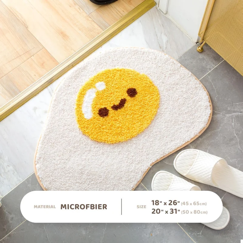 Sunny Egg Badmat - Antislip Zachte Microvezel 50x80 | Ymonde