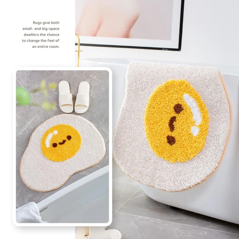Sunny Egg Badmat - Antislip Zachte Microvezel 50x80 | Ymonde