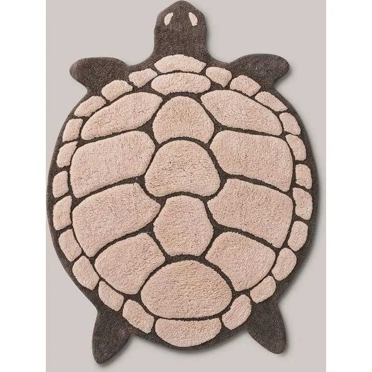 Schildpad Badmat 75×98 cm Beige – Grote Speelse Badmat | Ymonde®