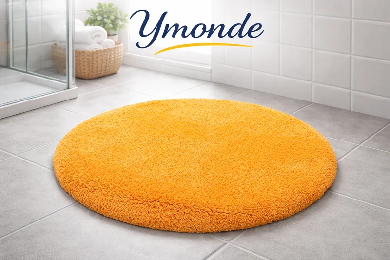Ronde Badmat Ø60 cm - Honinggeel Antislip & Zacht | Ymonde®
