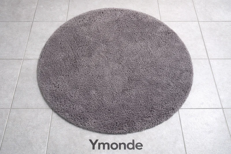 SoftCircle Grijze Ronde Badmat Ø60 cm – Grijs Antislip & Waterabsorberend