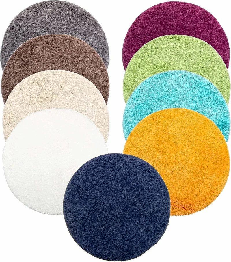 SoftCircle Grijze Ronde Badmat Ø60 cm – Grijs Antislip & Waterabsorberend
