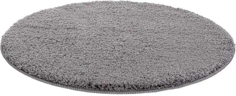 SoftCircle Grijze Ronde Badmat Ø60 cm – Grijs Antislip & Waterabsorberend