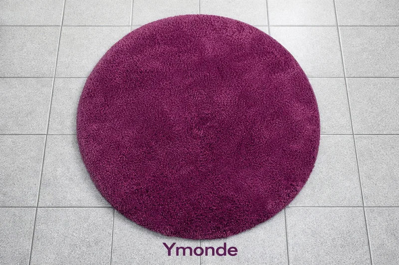 Ronde Badmat Ø60 cm Frambooskleurig – Paars Antislip & Zacht | Ymonde®