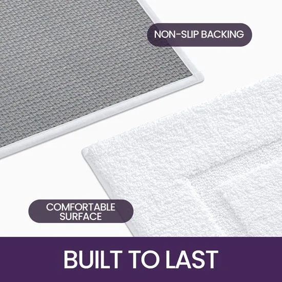 DryNest Badmat 60x110 cm - Witte Antislip Microvezel Badkamertapijt | Ymonde