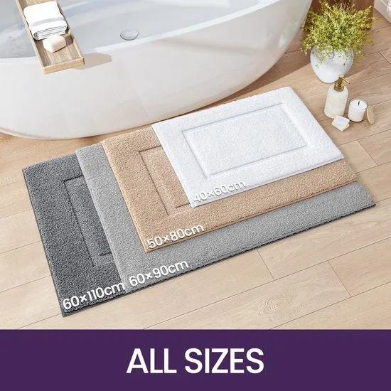 DryNest Badmat 60x110 cm - Witte Antislip Microvezel Badkamertapijt | Ymonde