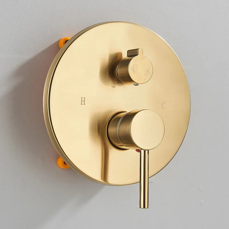 Inbouw Regendouche Set Met Handdouche Messing Douchekraan Geborsteld Goud | Ymonde