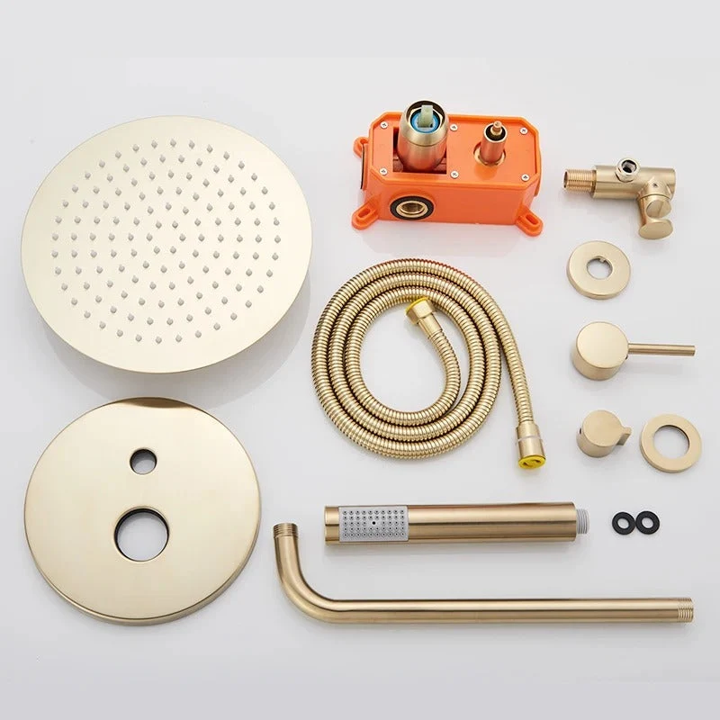 Inbouw Regendouche Set Met Handdouche Messing Douchekraan Geborsteld Goud | Ymonde