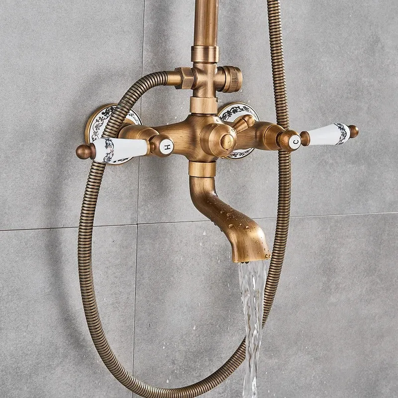 Thermostatische Bronze Regendouche Messing Douchekraan Met Handdouche | Ymonde