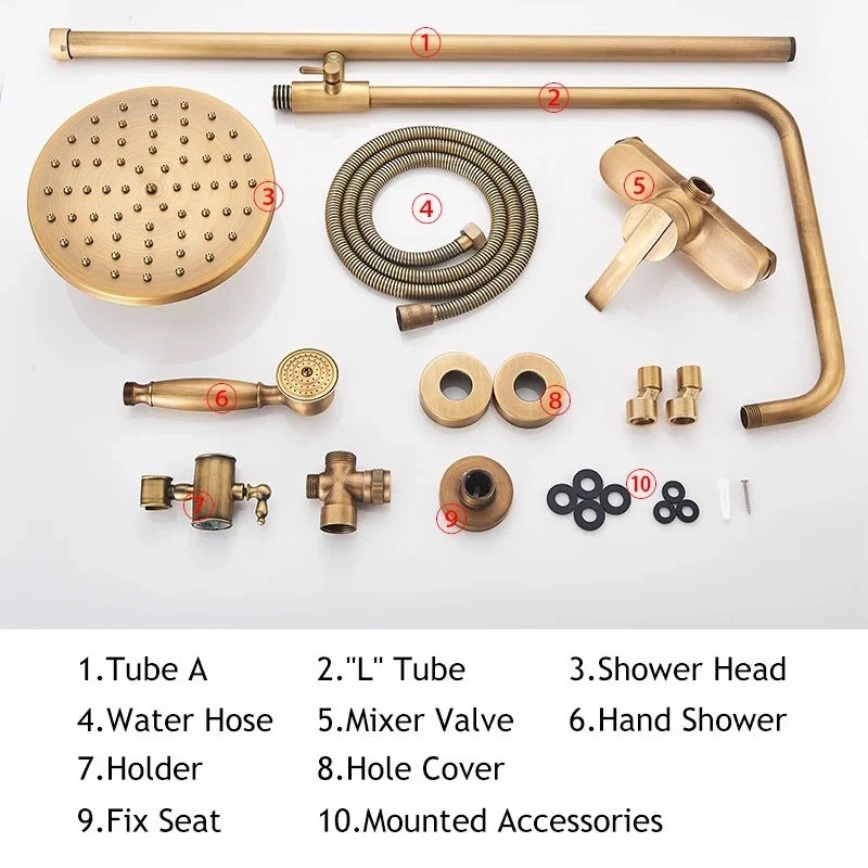 Thermostatische Bronze Regendouche Messing Douchekraan Met Handdouche | Ymonde