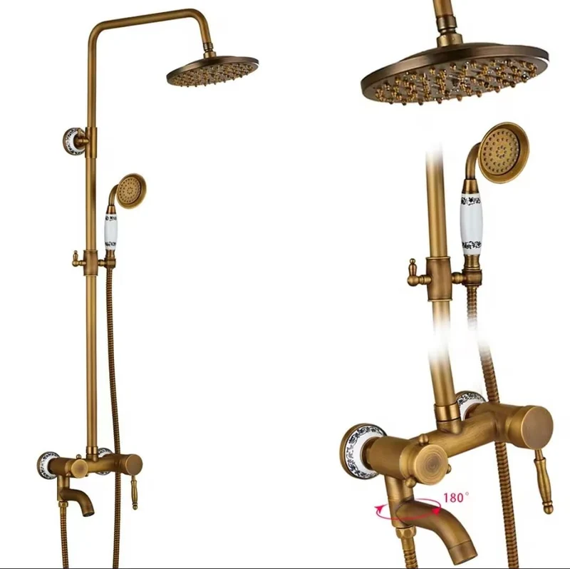 Thermostatische Bronze Regendouche Messing Douchekraan Met Handdouche | Ymonde