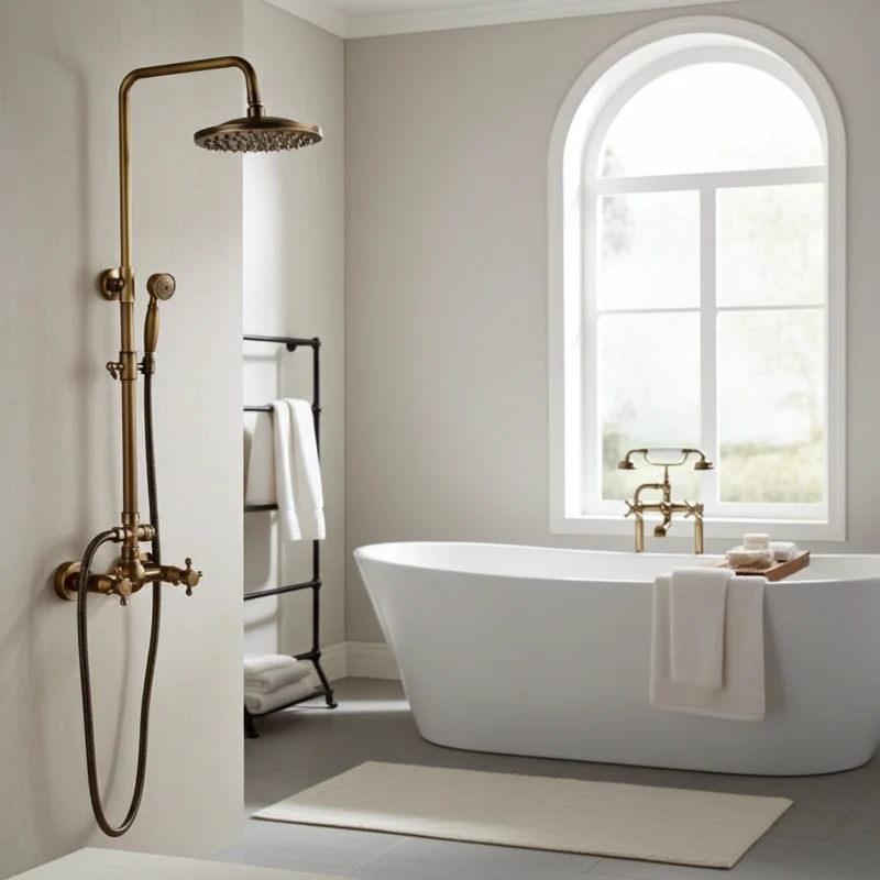 Thermostatische Bronze Regendouche Messing Douchekraan Met Handdouche | Ymonde