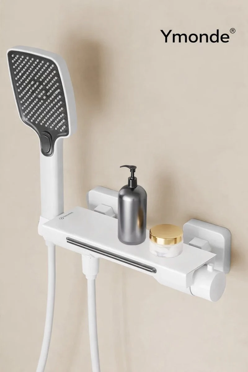 Rainora Opbouw Witte Doucheset – Handdouche & Mengkraan | Ymonde