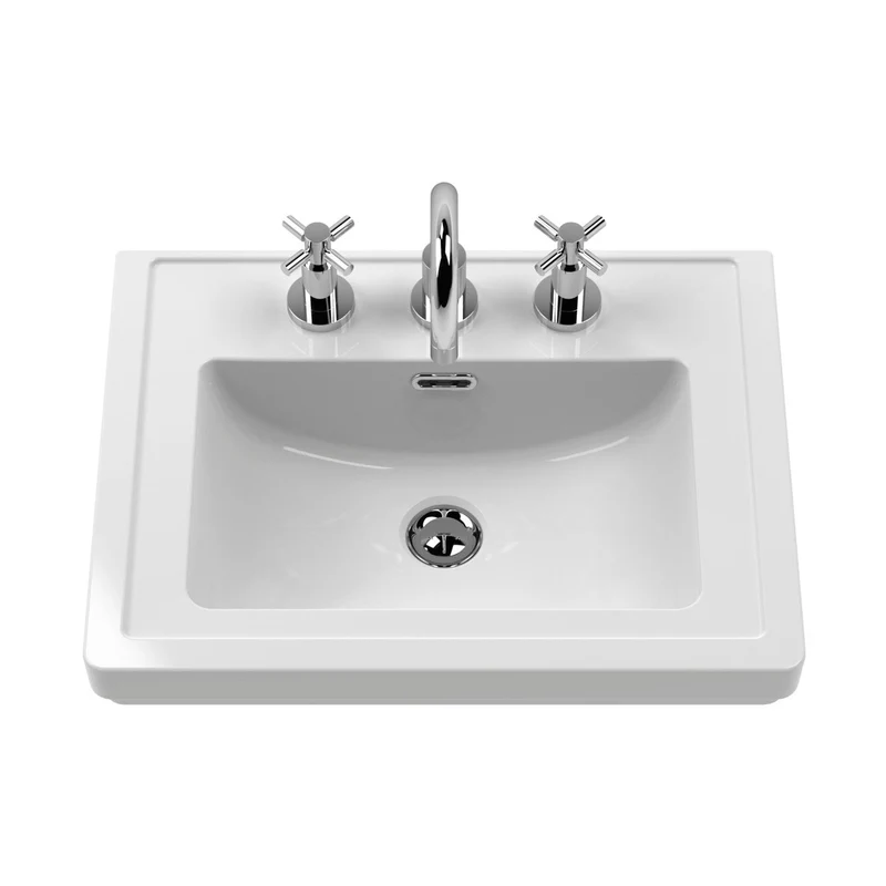 Hudson Reed Bexley 500mm Floor Standing Vanity & Basin 3th Trad Pure White MDF Vinyl Smooth Matt 865x531x406mm