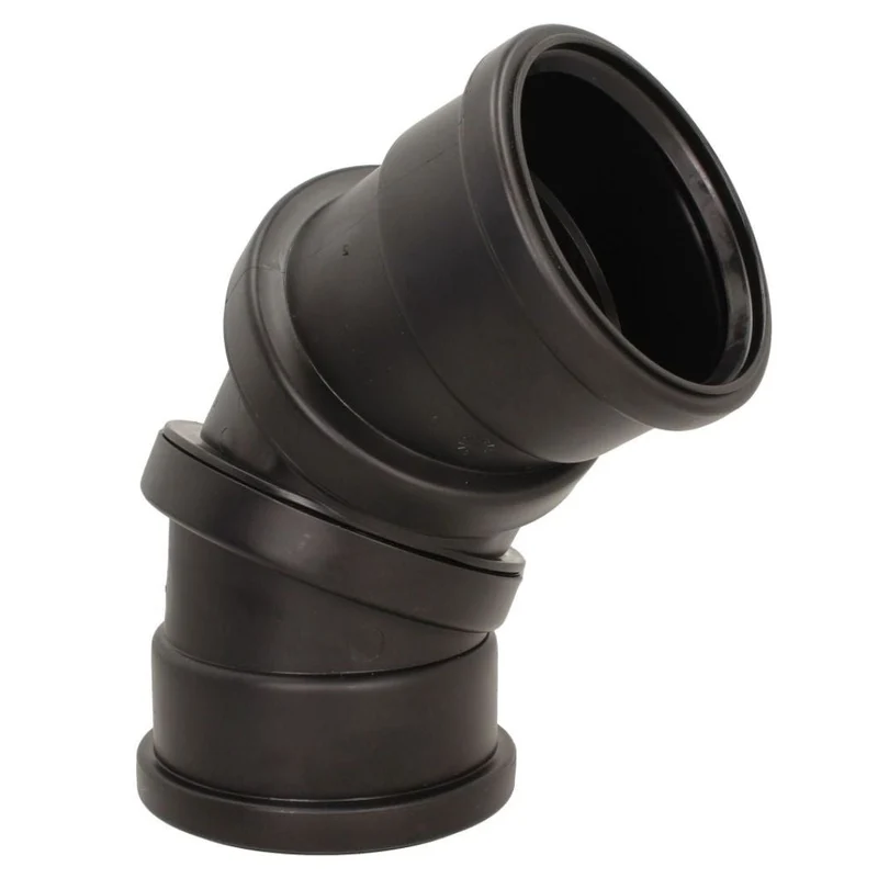 Davant 110mm Ring Seal Black Soil 90 Degree Double Socket Adjustable Bend