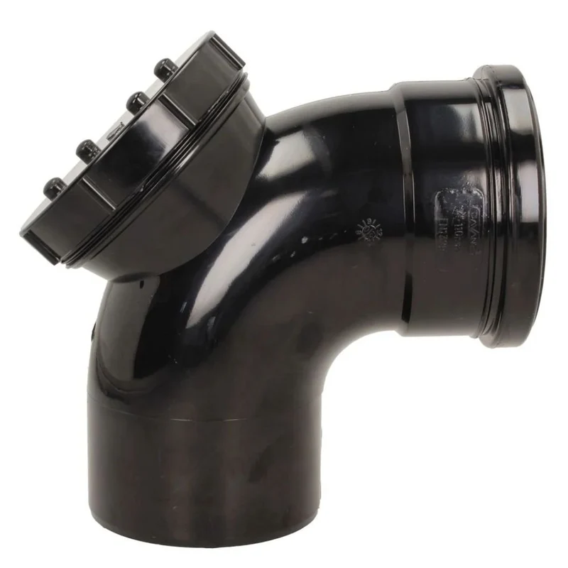 Davant 110mm Ring Seal Push-Fit Soil 92 Degree Single Socket Access Bend