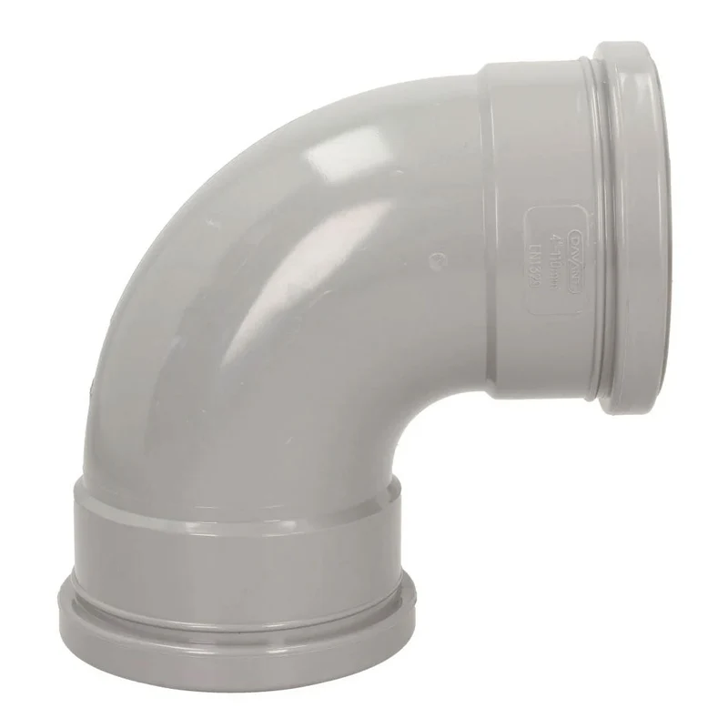 Davant 110mm Ring Seal Push-Fit Soil 92 Degree Double Socket Bend