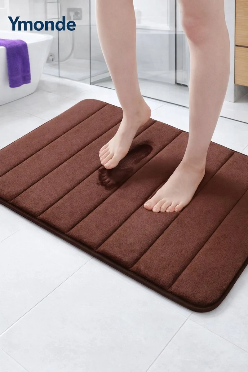 Chocoladebruine Badmat – Anti-Slip & Comfortabel (40×60 cm) | Ymonde ©