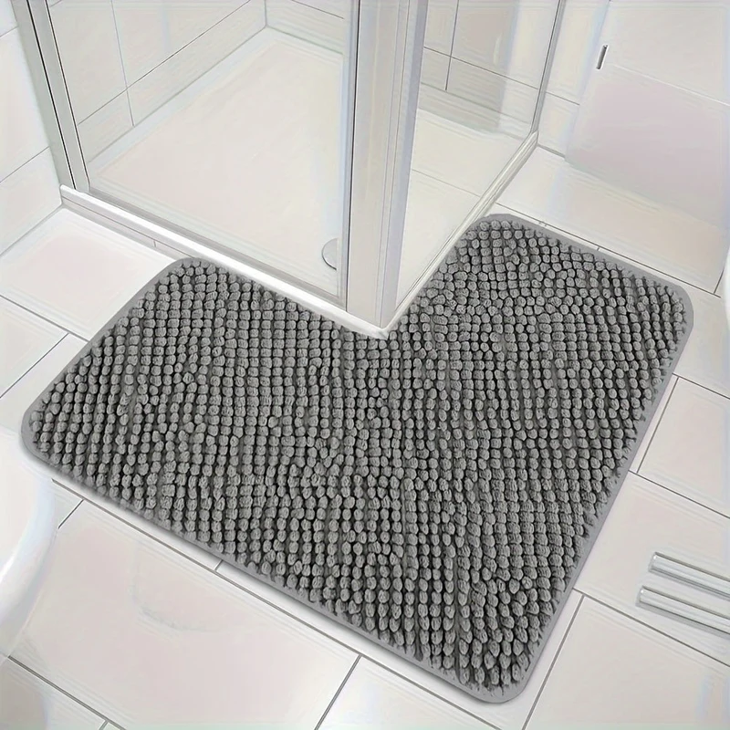 Hoekzachte L-vormige Douchemat – Pluche & Anti-Slip Badmat | Ymonde ©