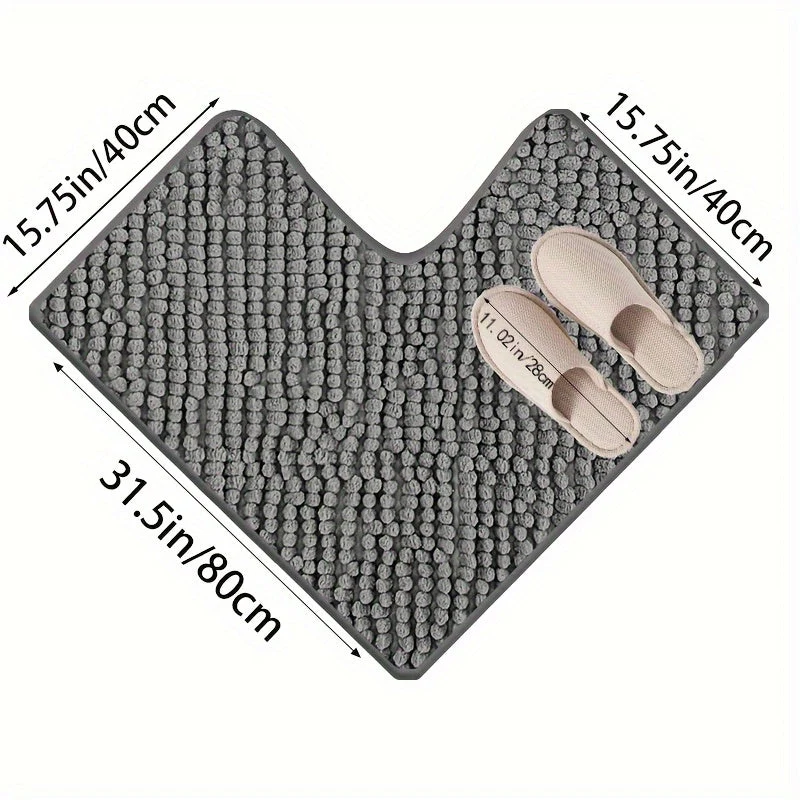Hoekzachte L-vormige Douchemat – Pluche & Anti-Slip Badmat | Ymonde ©
