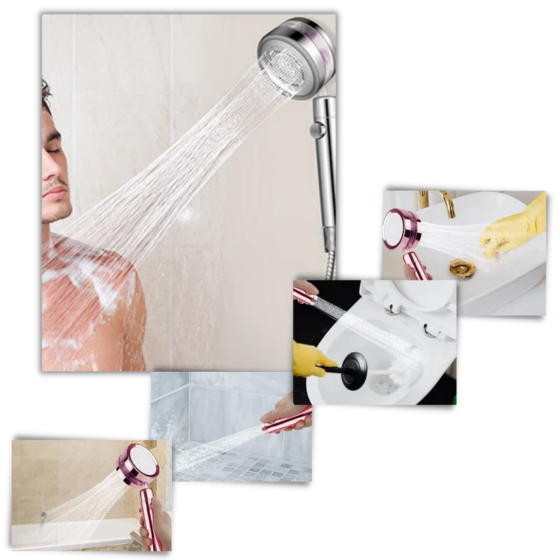 Transparante Hoge Druk Roterende Douchekop – 360° Draaiend Comfort | Ymonde ©