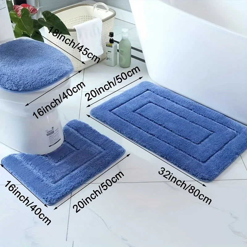 Luxe Driedelige Badmat Set – Comfort & Grip | Ymonde ©