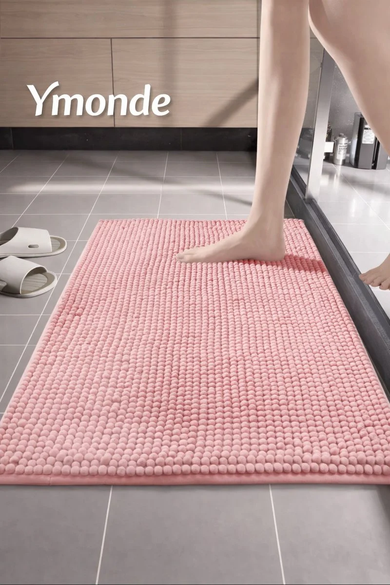 Roze Noppenpatroon Douchemat - Anti‑Slip Badmat 40×60 cm | Ymonde